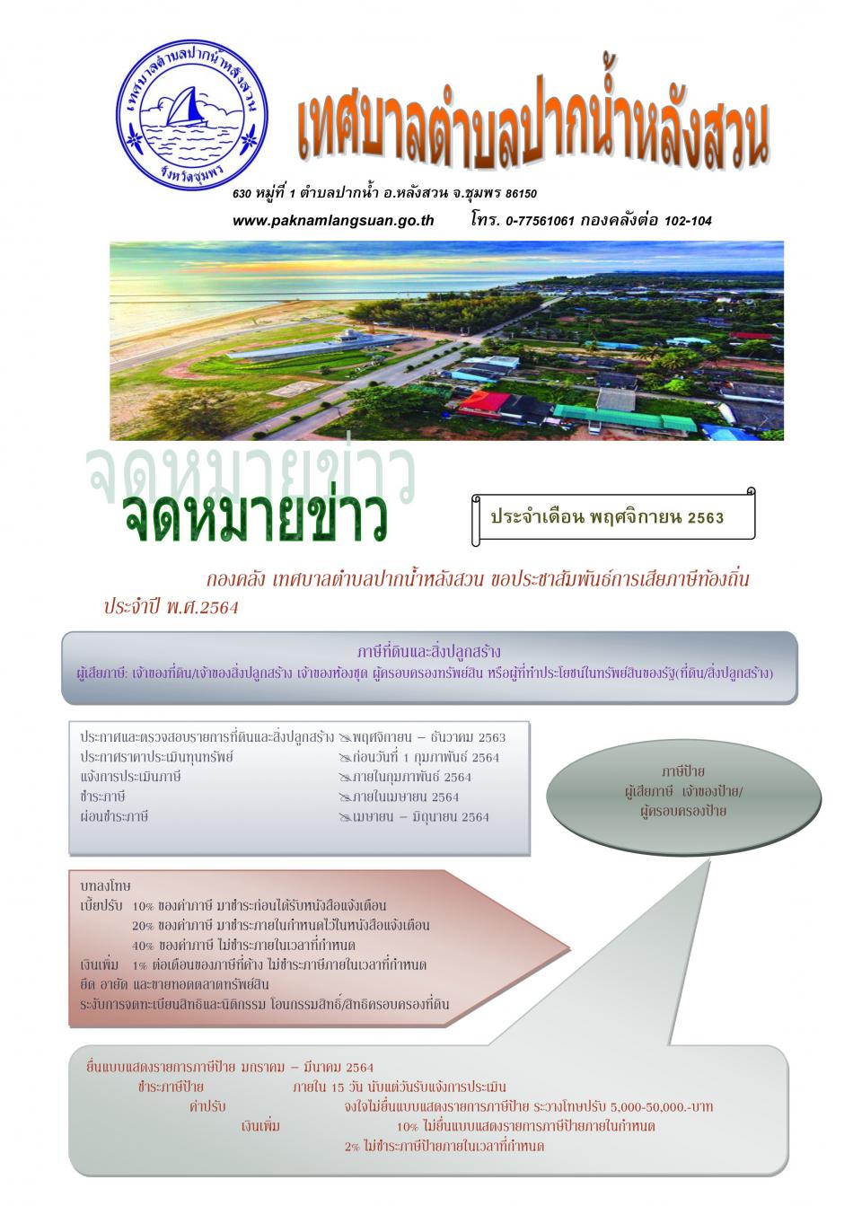 จดหมายข่าวประจำเดือนพฤศจิกายน 2563 (1 ภาพ)